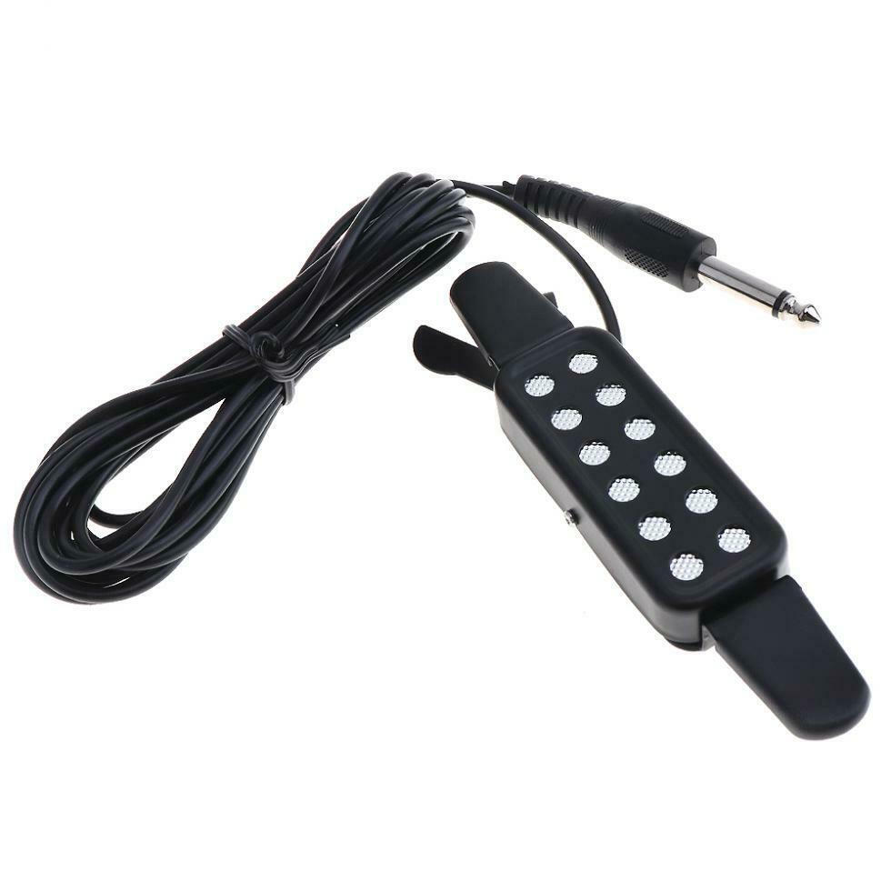 12Hole Acoustic Guitar Sound Pickup Microphone Portable Free Opening Amplifier