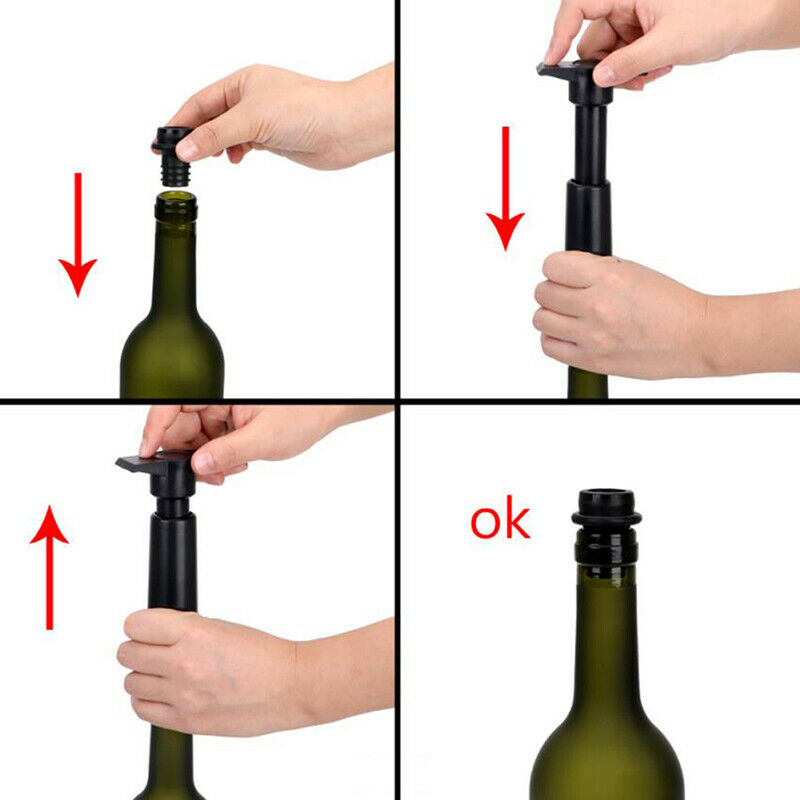 Silicone Wine Stopper 1 Pump+2 Caps Sealing Preserver Drink Bottle Hat Ca.l8
