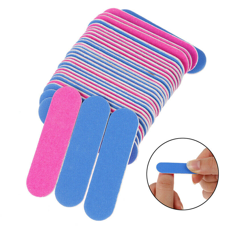 100Pcs Double Side Disposable Nail Buffer Files Sanding Block Grit Nail F EADFA