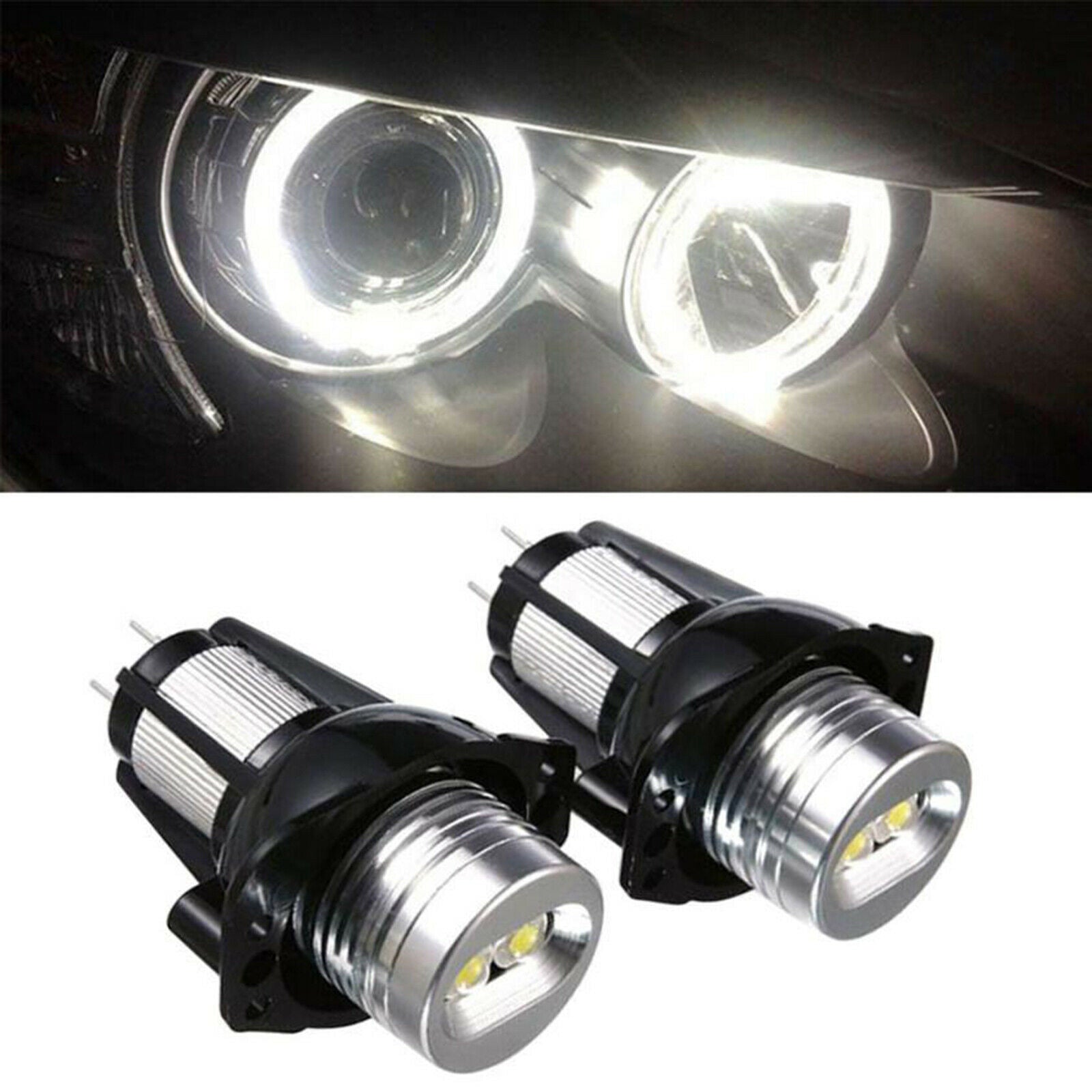 2x LED Angel Eyes Light Bulb Compatible with BMW E90 E91 05-08 Replace Acc