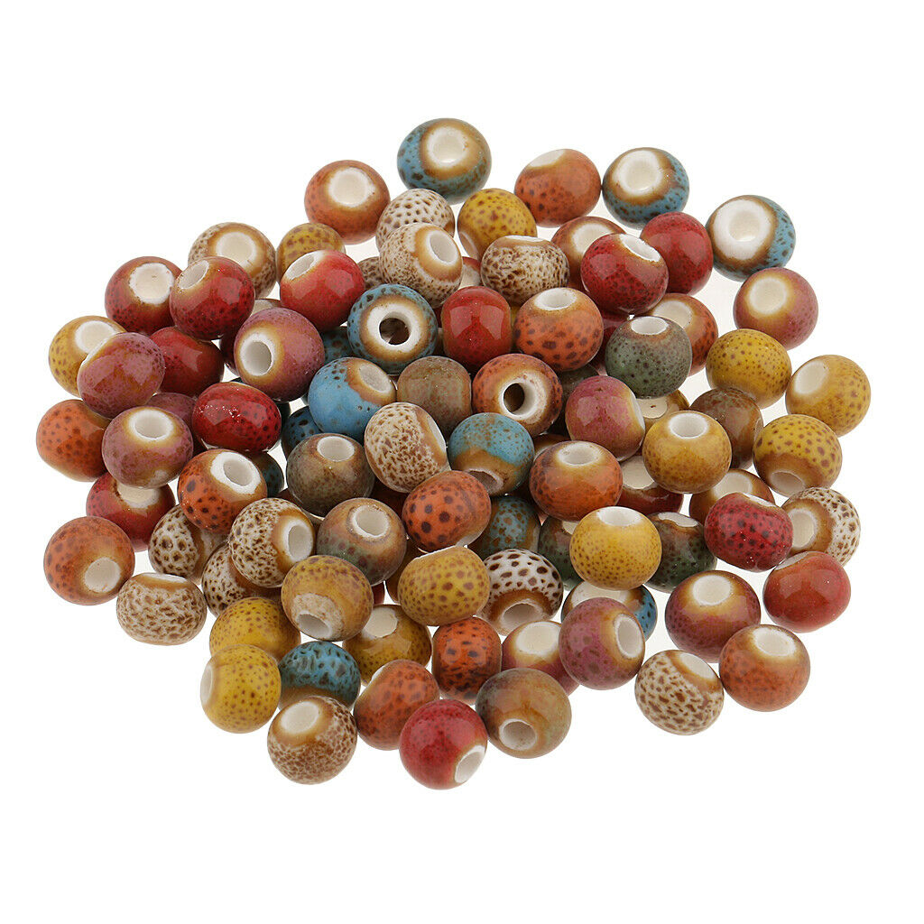 100Pcs Ceramic Loose Beads for DIY Bracelets Charms Jewelry Findings Color 7