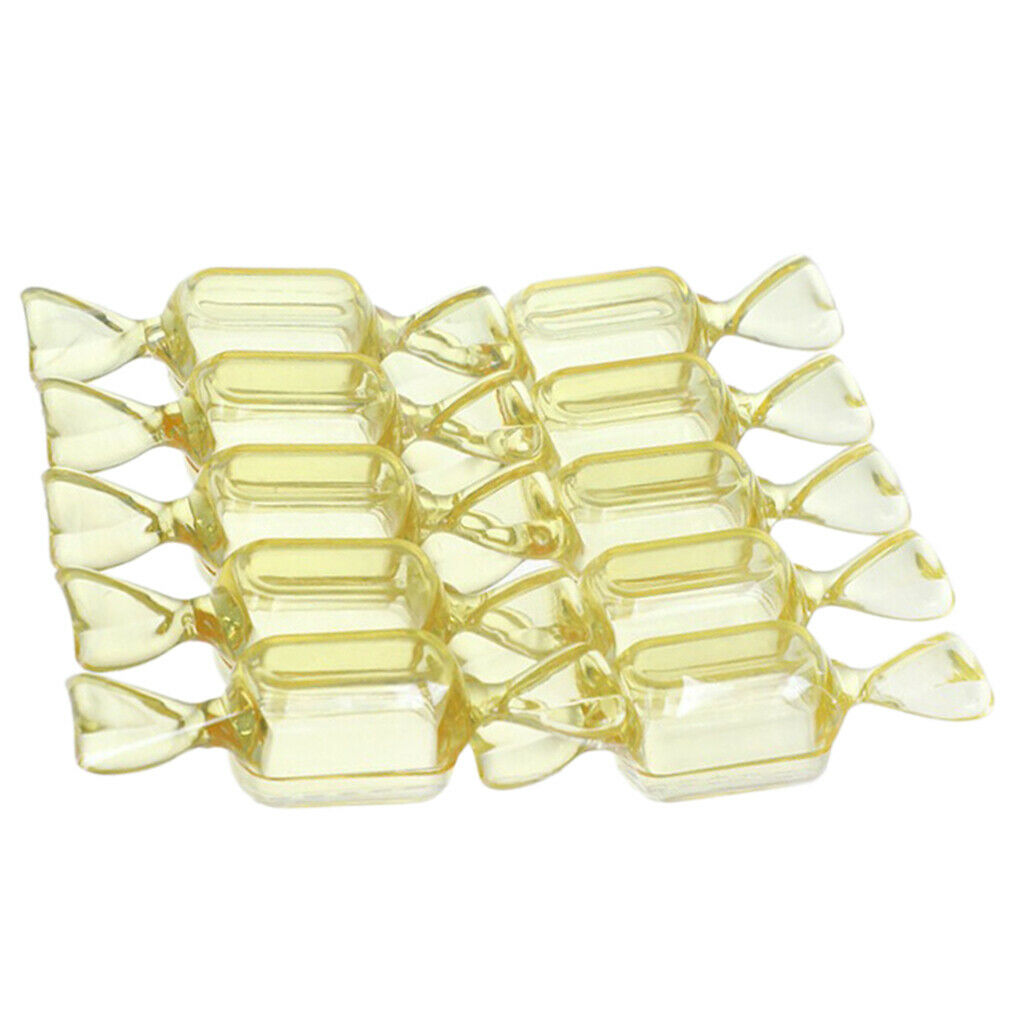 10 Pieces Mini Candy Shaped Plastic Candy Storage Box Case Containers Yellow