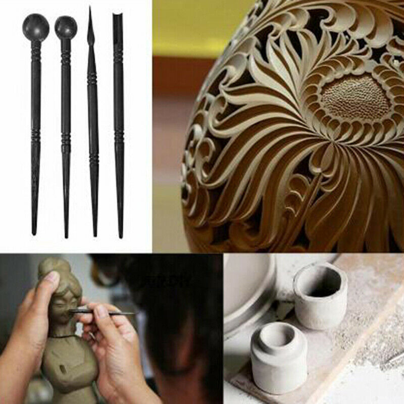 4pcs ceramic Polymer Clay Tools Carving Craft Brush Ceramics Tool Multi-f.l8
