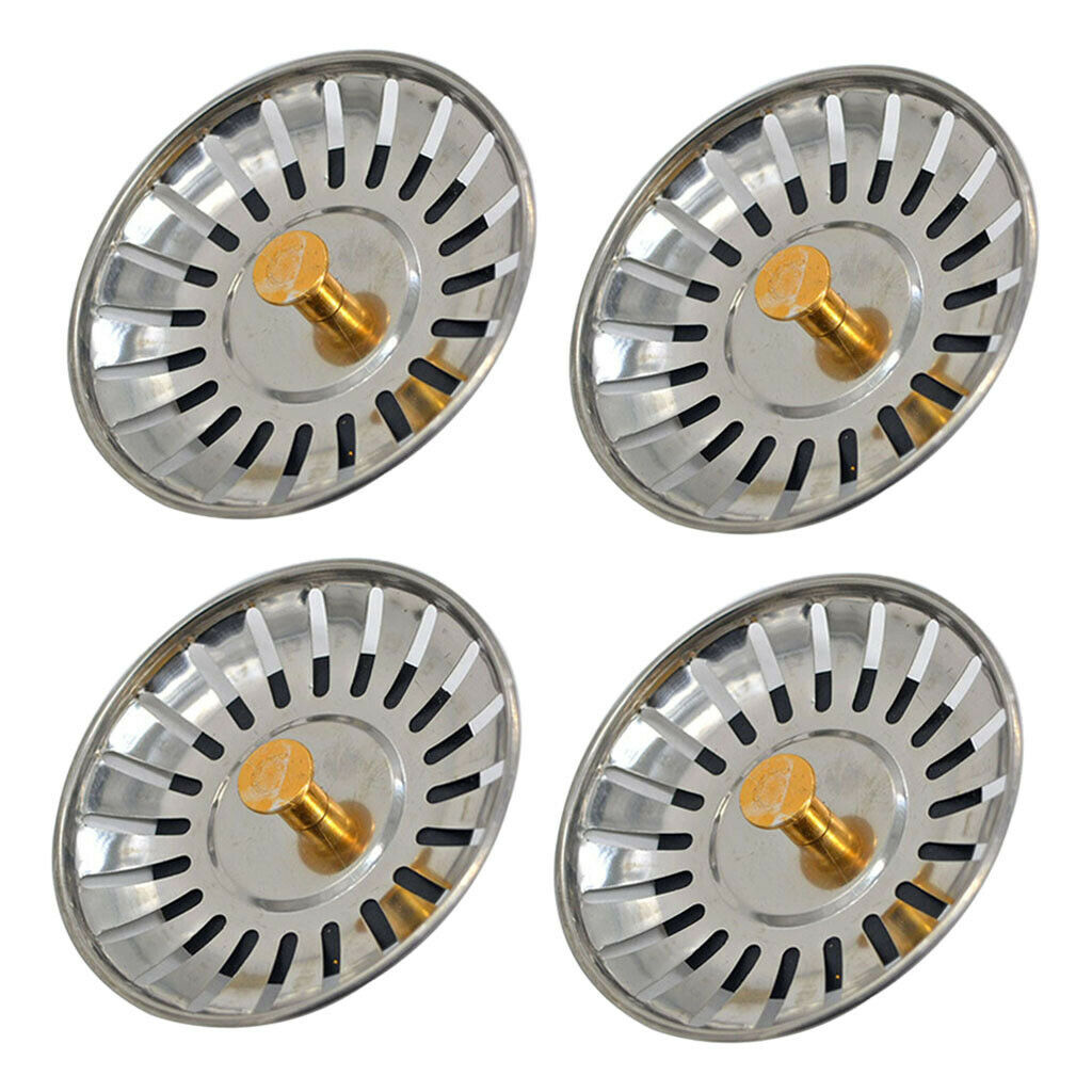 4Pack Stainless Steel Anti-Clogging Sink Disposal Stopper Perforated Basket