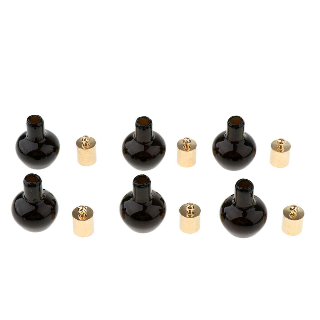 6Pcs DIY Mini Wishing Bottle Pendant Charms Necklace Pendant Black