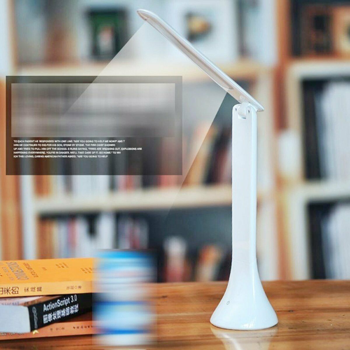 LED Reading Light Folding USB Lamp Touch Rechargeable Dimmable Table Light