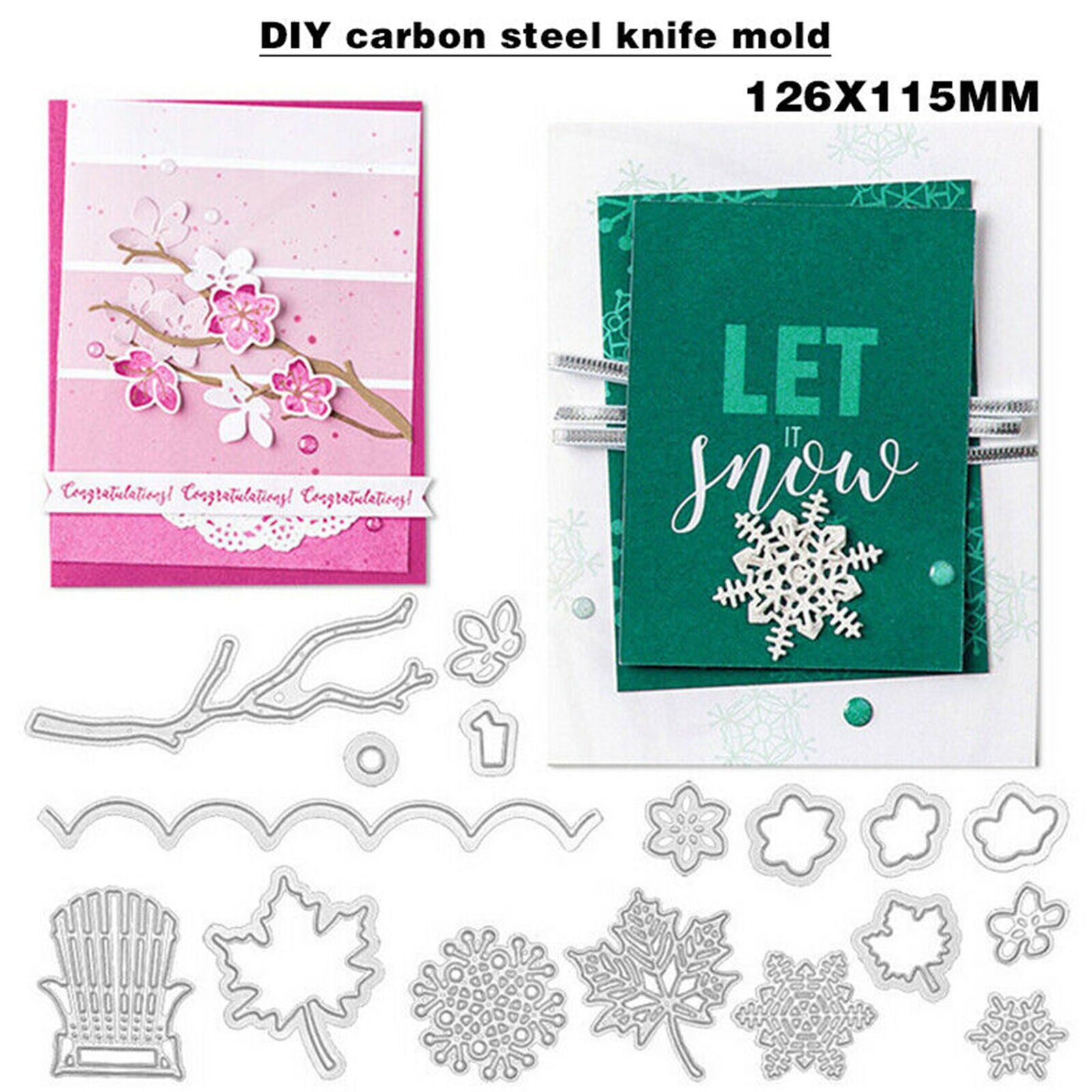 Christmas Leaves Flowers Stamping Template / Cutting this for Big Shot DIY