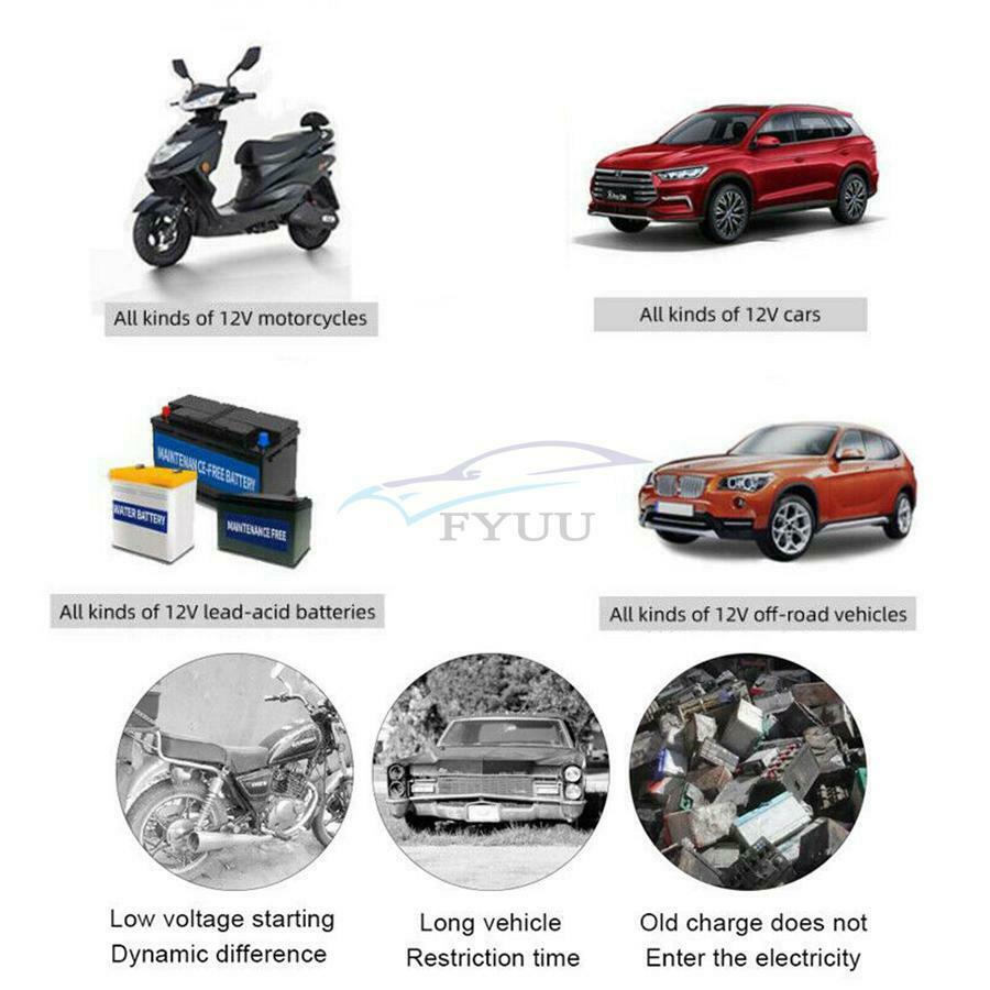12V 4-100Ah Automatic Car Battery Intelligent Power Pulse Repair Charger EU Plug