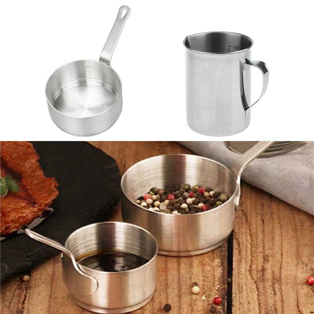 1000ml/35oz Stainless Steel Measuring Jug Measure Cup w/ 100ml Sauce Pan