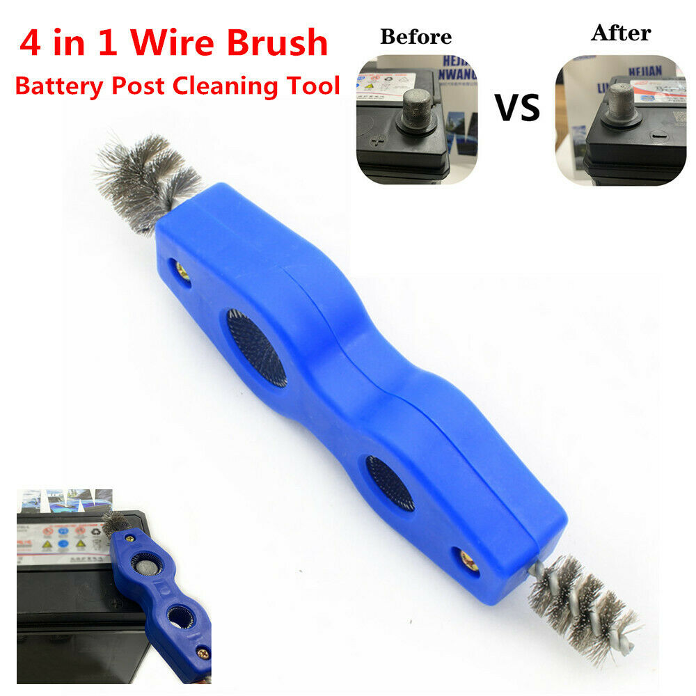 4 in1 Wire Brush Battery Post Clean Tool & Plumber Copper Pipe Cleaner 7/8" 5/8"