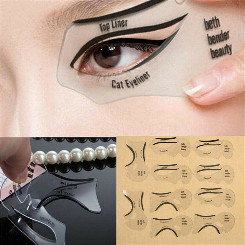 10pcs Eyeliner Stencils Winged Eyeliner Stencil Models Template Shaping Tool NC