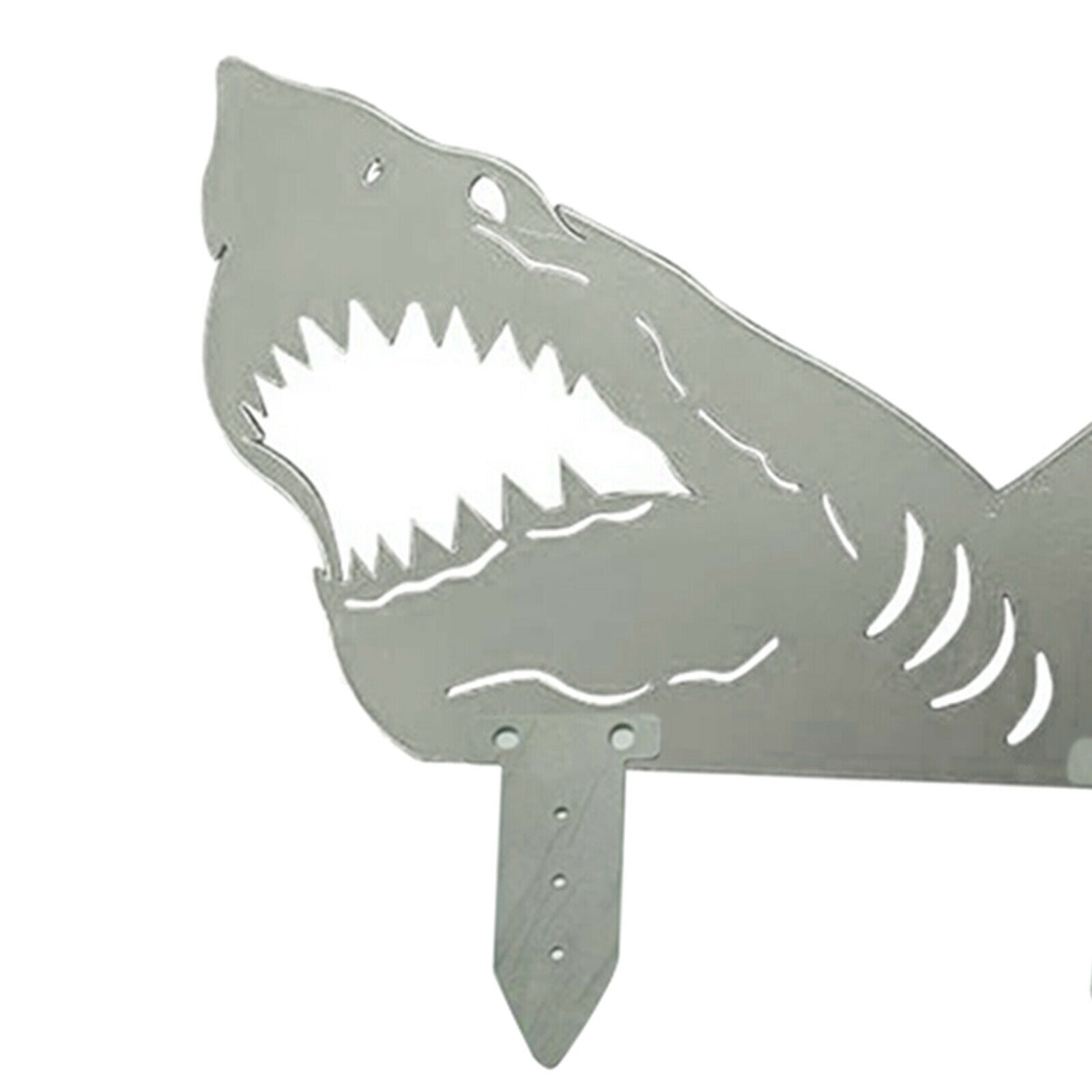 Iron DIY Shark Statue Outdoor Backyard Garden Stake Yard Ornaments Décor