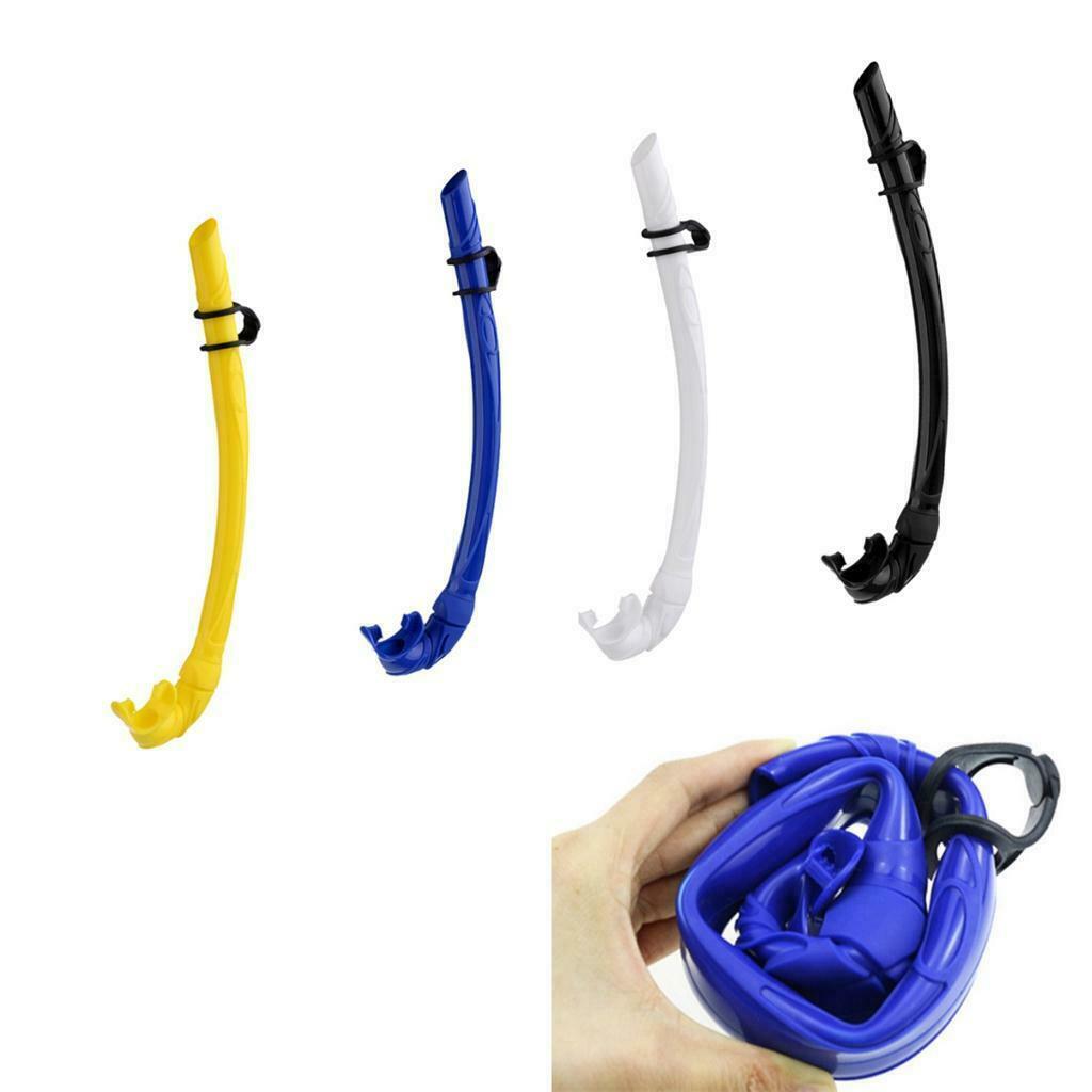Silicone Roll Up Wet Snorkel for Underwater Scuba Diving Snorkeling blue