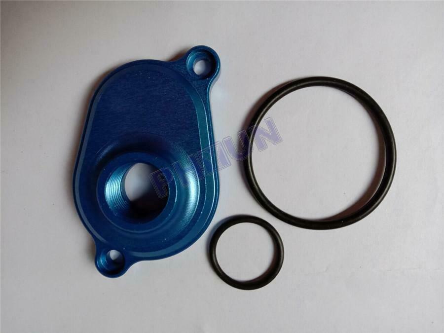 Blue Car Aluminum Oil Cooler Back Flush Adapter & Oring For Ford 6.0L 2003-2007