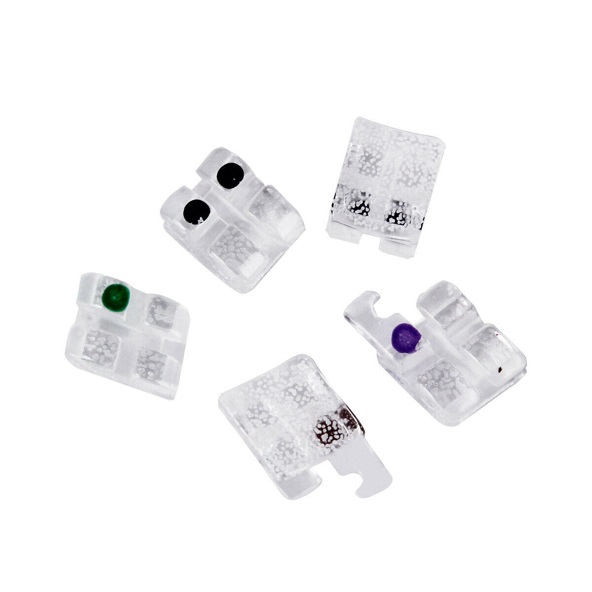 Dental Ortho Ceramic Brackets Sapphire Monocrystalline Mini Roth 022 Hooks 3 AZ