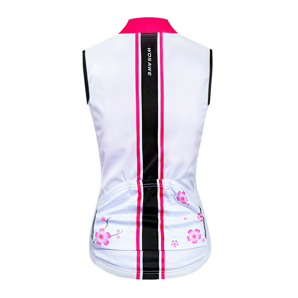 Sleeveless Reflective Cycling Vest Quick Dry Breathable Tops Rose Red S