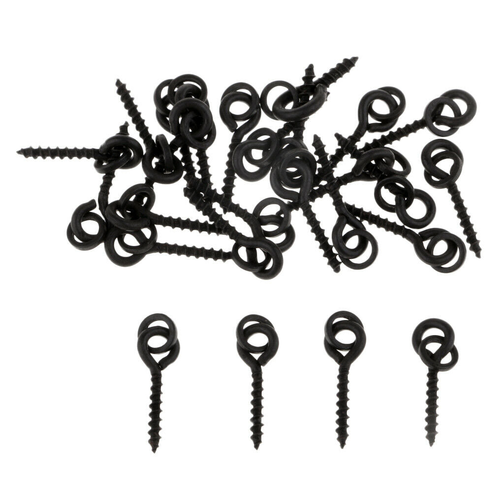 25pcs Carp Boilie Bait Screw Fishing Lure Ring Swivels