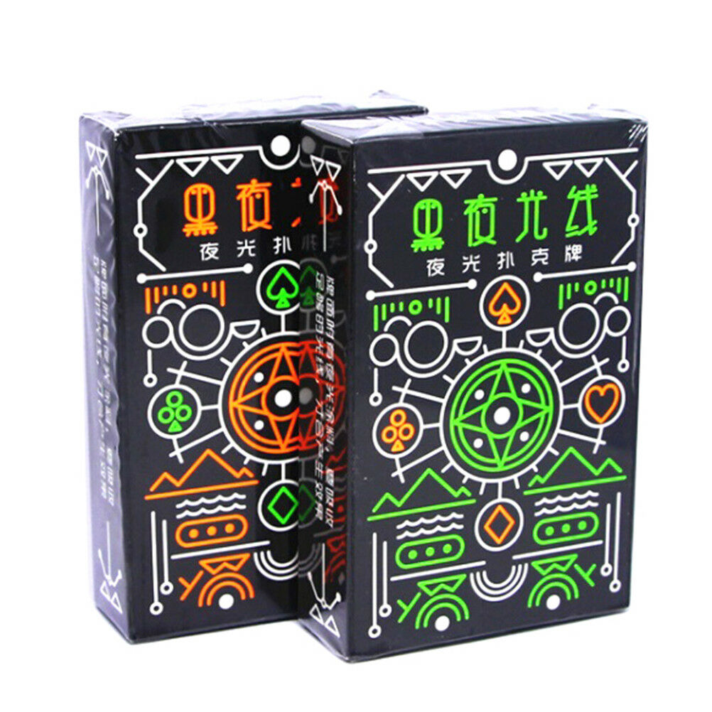 Dark luminous glow poker card bar party KTV fluorescent playing cards night BDA