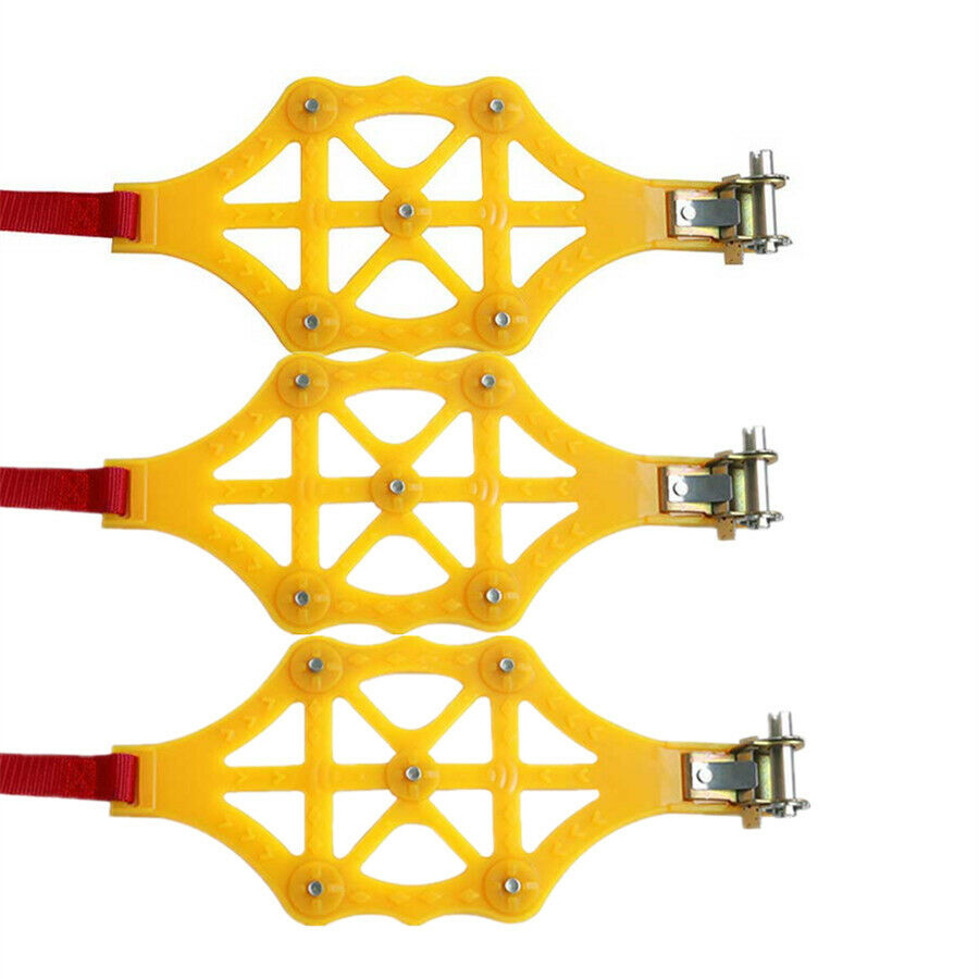 Car Snow Tire Chains Wheel Antiskid Yellow Chain 3 Piece For Car Truck SUV