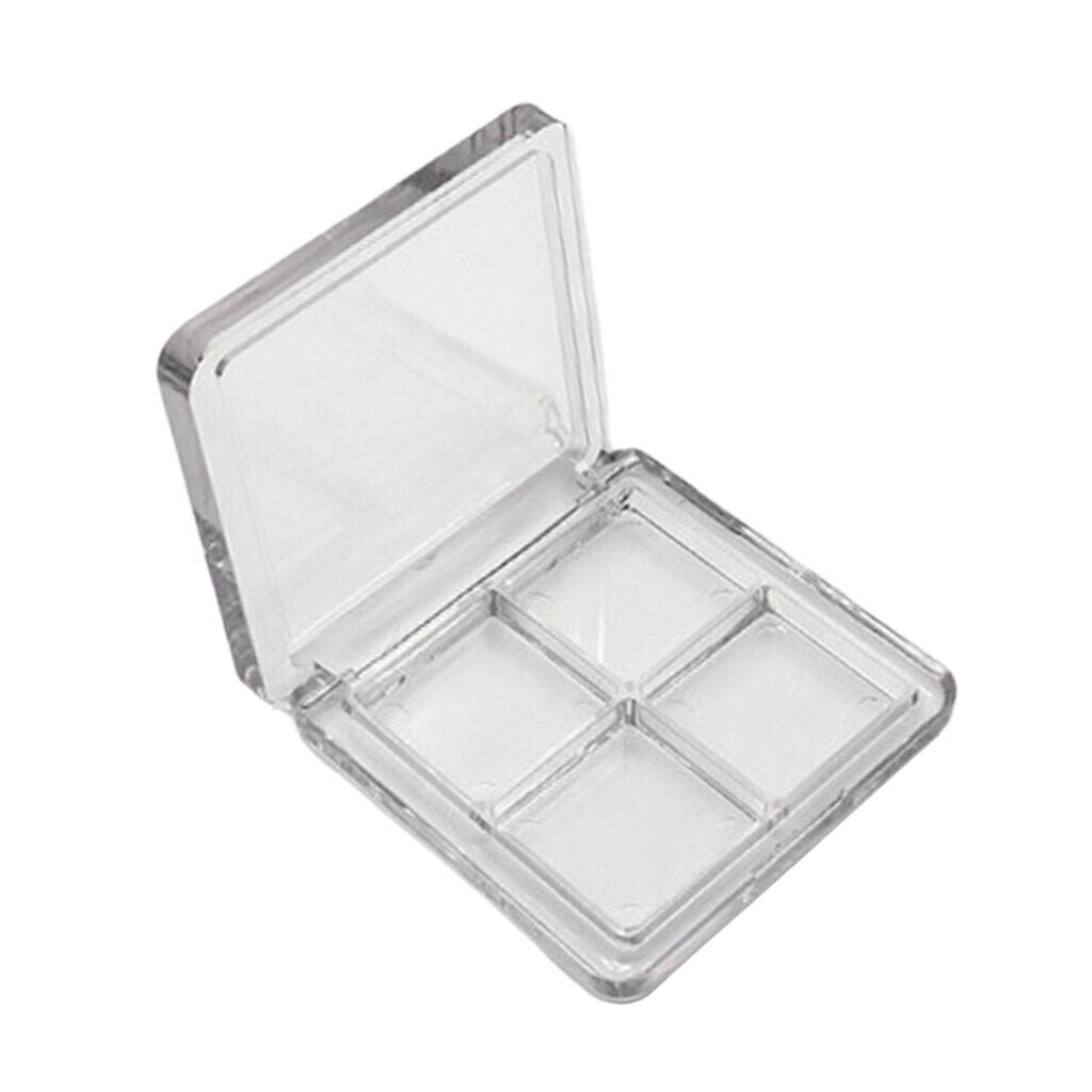 4 Slots Plastic Portable Makeup DIY Eyeshadow Palette Case Powder Tray Box