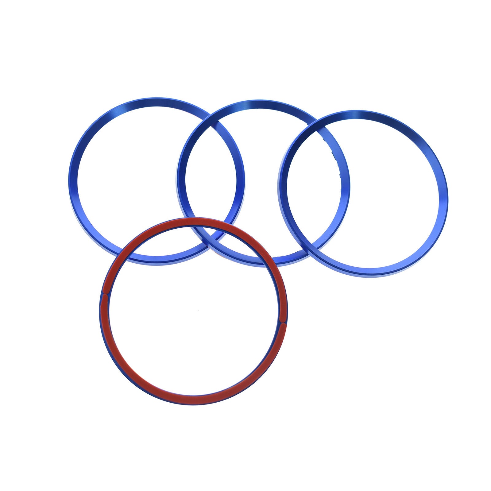 4pcs Blue Alloy Car Wheel Rim Center Cap Hub Rings Decoration BMW 1 3 5 7 Series