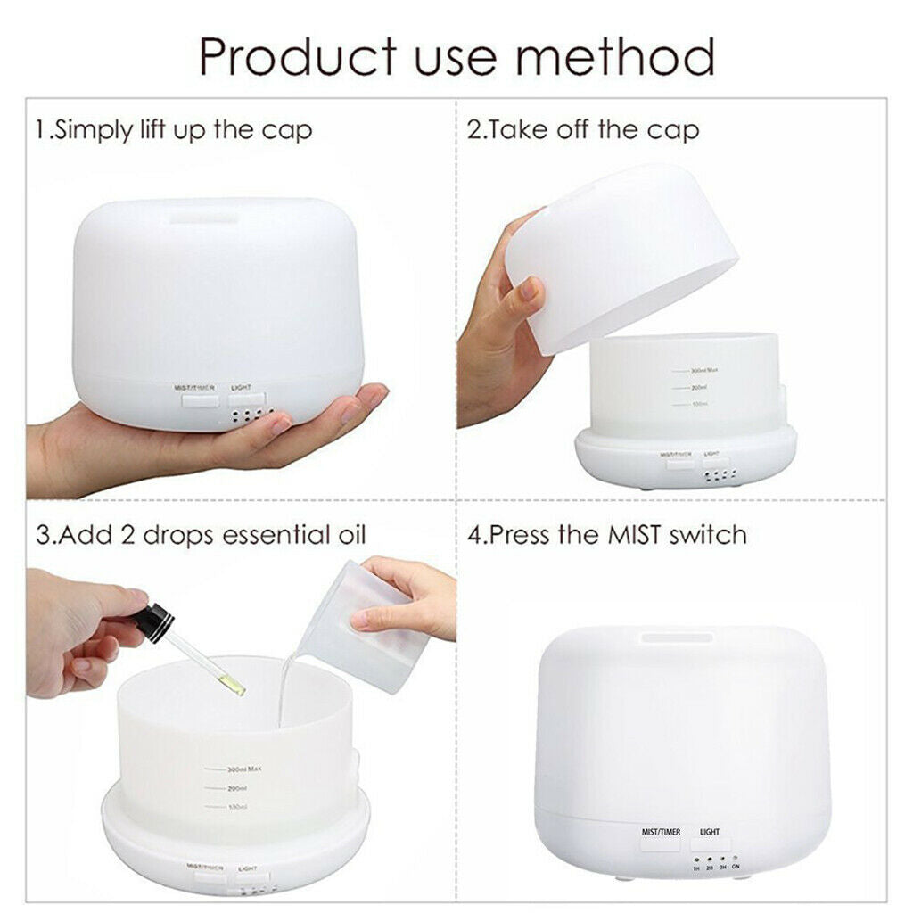 300ml Aroma Air Diffuser Ultrasonic Air Aromatherapy Humidifier LED Light
