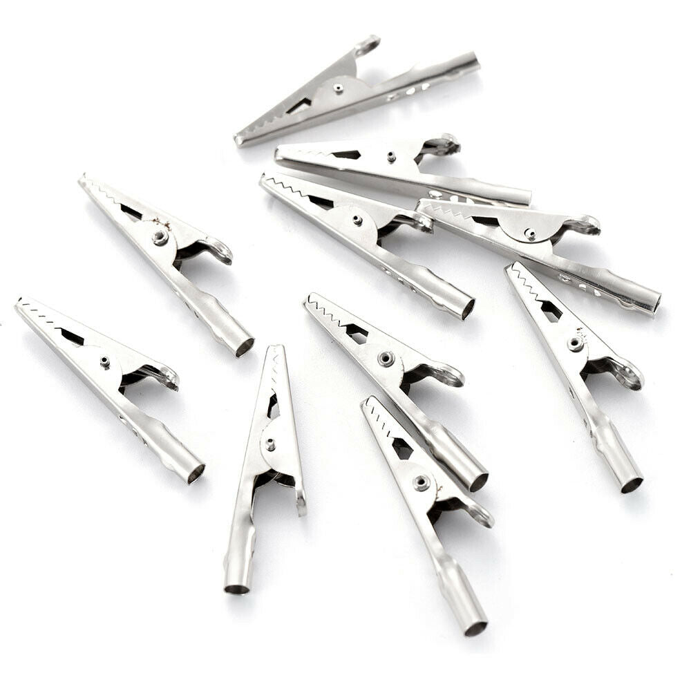 20Pcs Single Prong Alligator Clips With Teeth Aligator Stainless Steel Clip Test