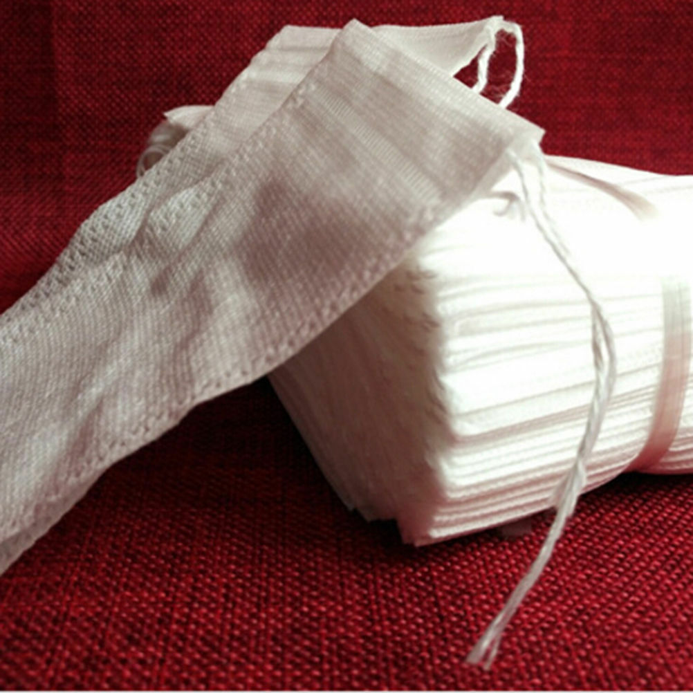 200pcs Empty TEABAGS Non-Woven String Heat Seal Filter Paper Herb Loose Tea Bag