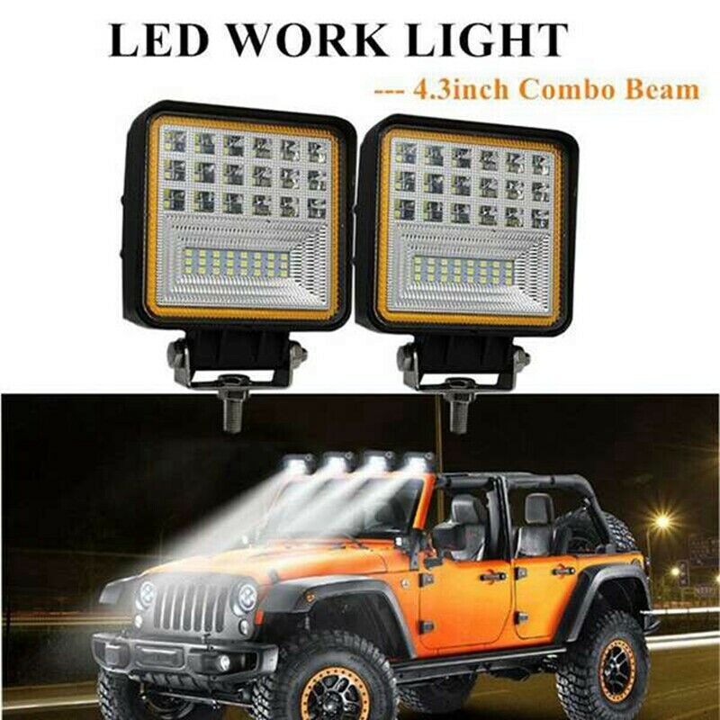 1PCS Car LED Light Bar 4 Inch 6000K 126W LED Driving Work Light Lamp HeadligG4K8