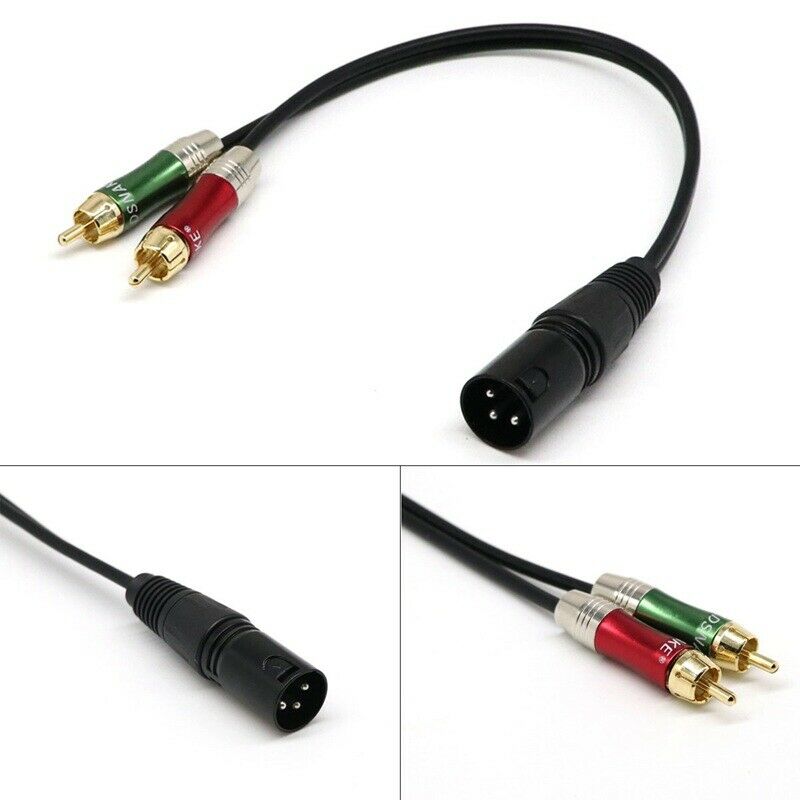 Audio cable 2 RCA to XLR 公/mother Double lotus turn card audio cable F3Y6