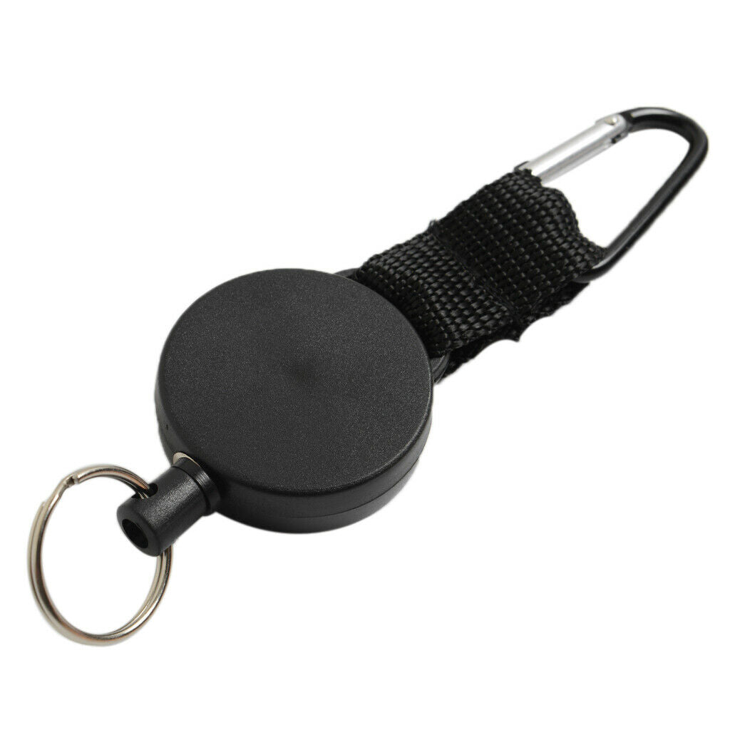 Prettyia Retractable Key Chain Badge Holder Steel  Ring Belt Buckle