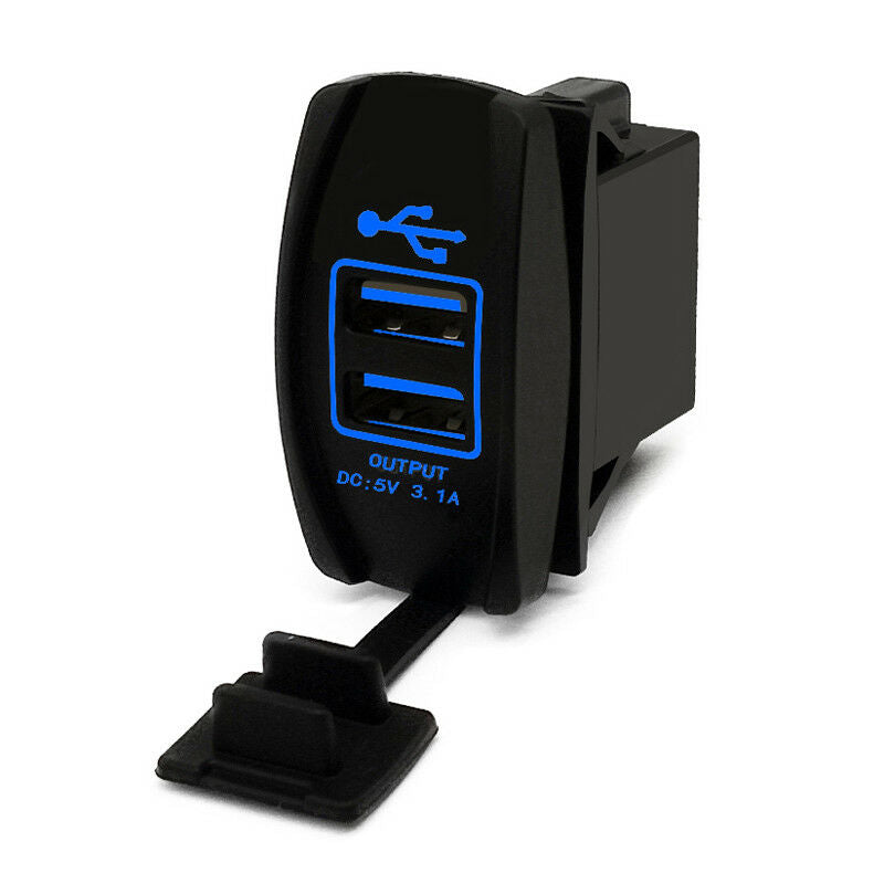 Universal 12-24V DC 3.1A Dual LED USB Car Power Supply Charger Port Socket Handy