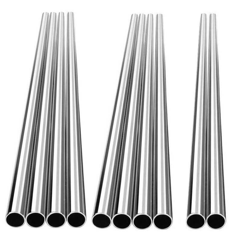 10.5"Long Reusable Stainless Steel Straight Drinking Straws w/ Cleaner for 30 Oz