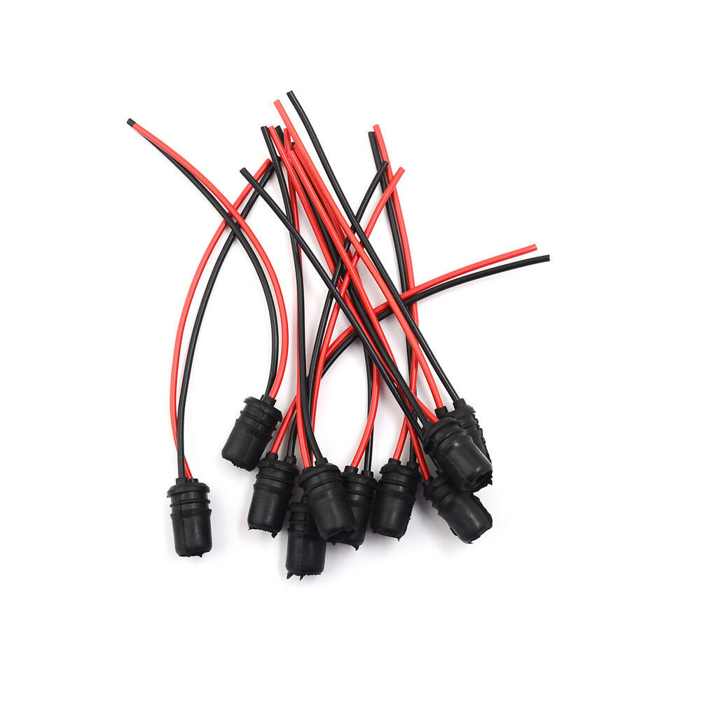 10PCS T10 Light Bulb Extension Socket Holder Soft Rubber Push-in Wedge Base DF