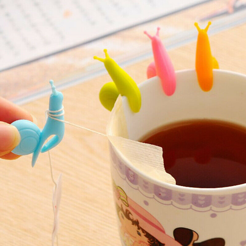 Lovely candy color snail shaped silica gel tea bag pendant cup mouth Pend.l8