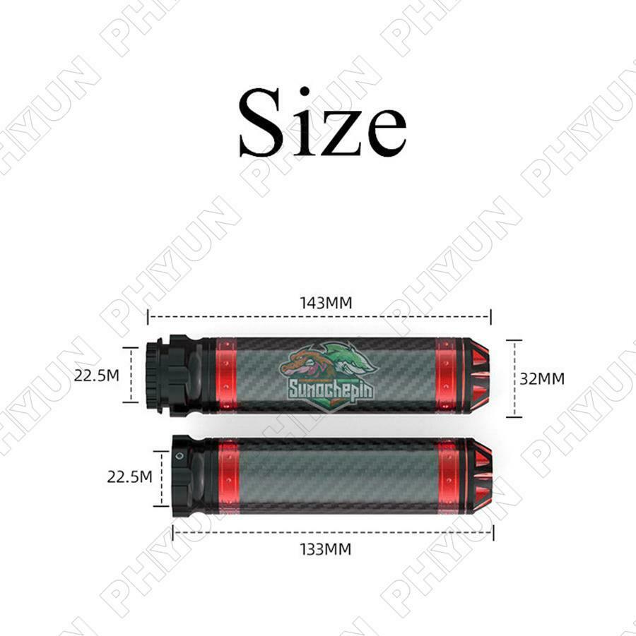 Black & Red 7/8" Motorcycle Handle Handlebar Hand Bar Grip Carbon Fiber Style