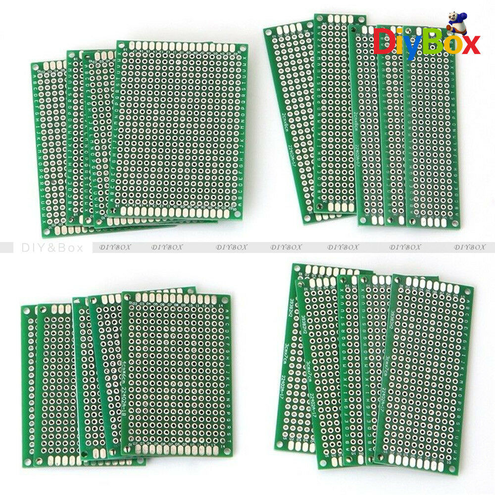 20Pcs Double Side Prototype PCB BreadBoard Circuit 5x7 4x6 3x7 2x8 Each 5Pcs DB