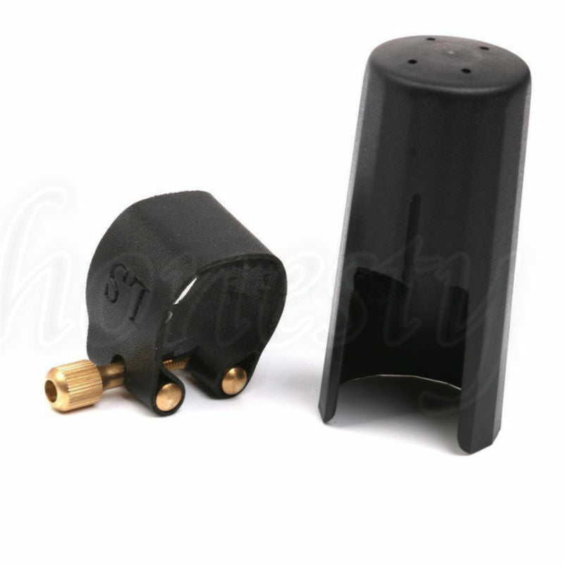 Mouthpiece Leather Clip and Ligature Cap Musical Accessory For Alto Saxophone
