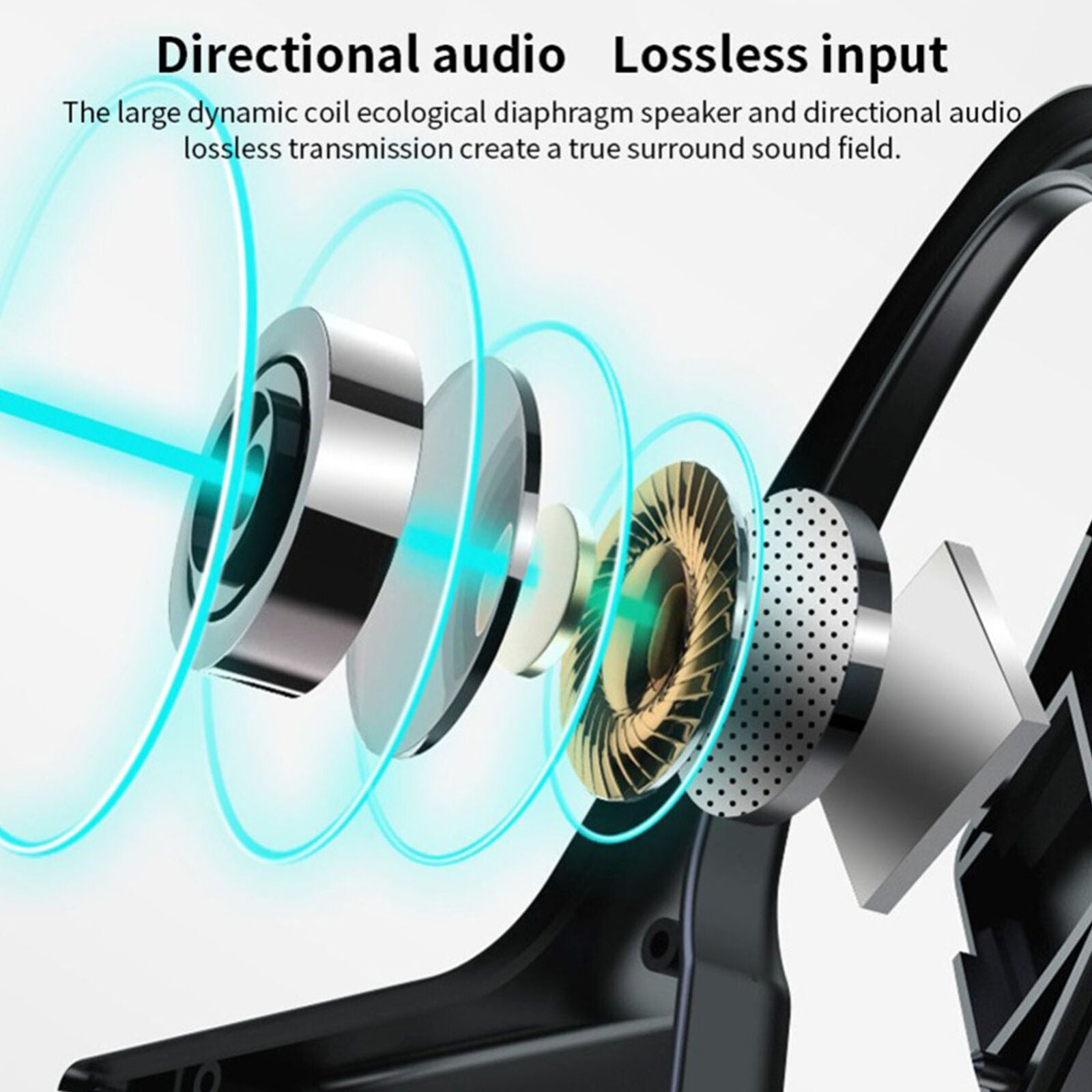 Mini Wireless Bluetooth Bone Conduction Headset Stereo Headphone Earphone Sport