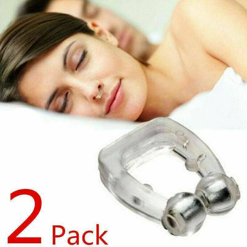 2Silent Sleep Magnetic Silicon Snore Stopper Device Anti Snoring Nose Clips Aid