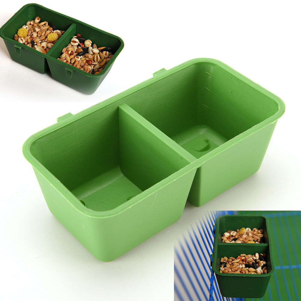 2 in 1 Parrot Food Water Bowl Cups Bird Pigeons Cage Sand Cup Feeding Feed.l8