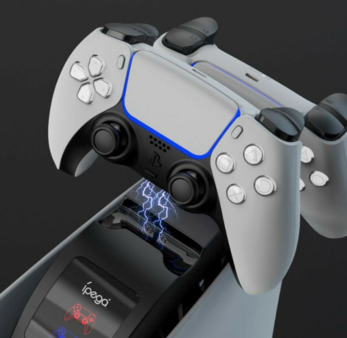 For PS5 Vertical Cooling Fan Stand Dual Controller Charger Station Game Bracket