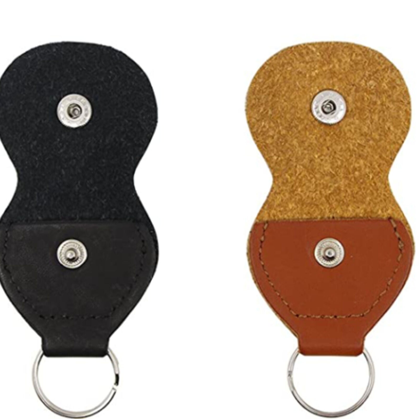 Guitar Picks Holder Case - Leather Keychain Plectrum Key Fob Cases Bag