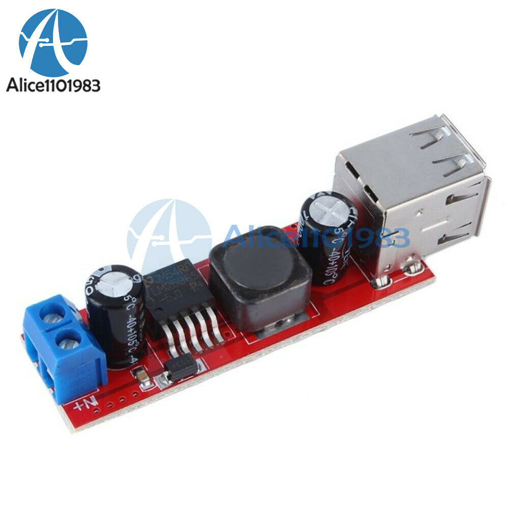 5PCS LM2596 DC 6V-40V To 5V 3A Double USB Charge DC Step-down Converter Module