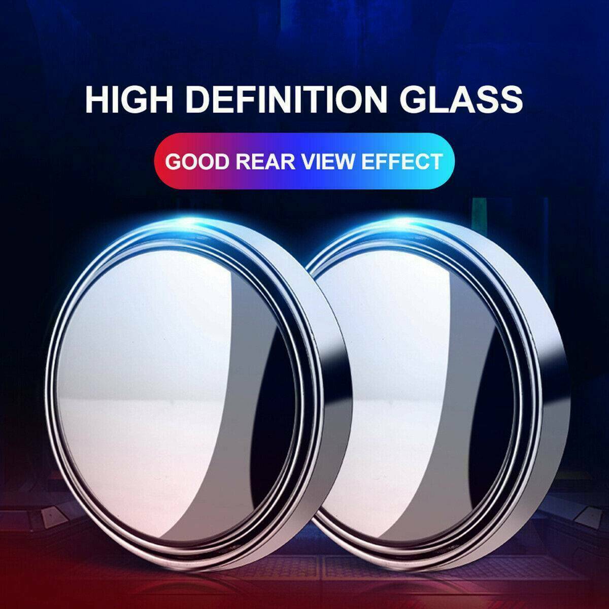 2 Pcs Universal 2" Wide Angle Convex Rear Side View Blind Spot Mirror for Car US