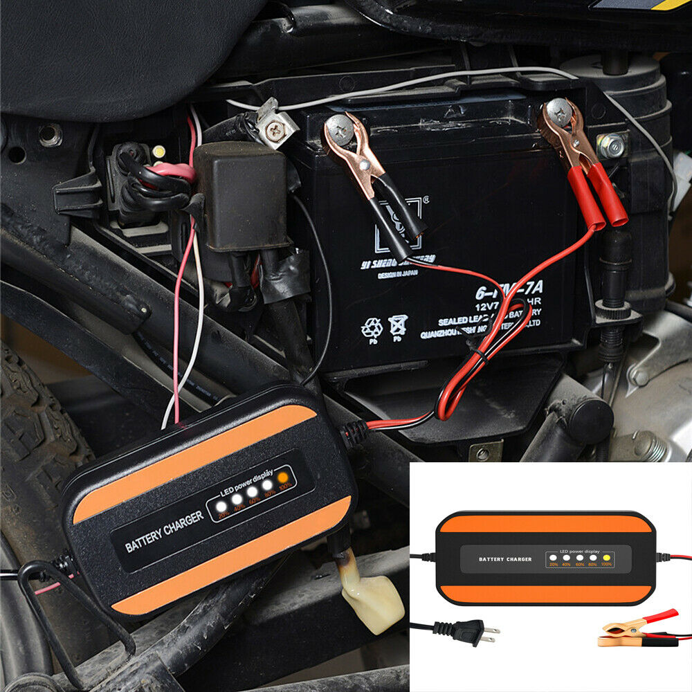 13.8V Wide Voltage Motorcycle Car Battery Charger Digital For Lead-acid Battery