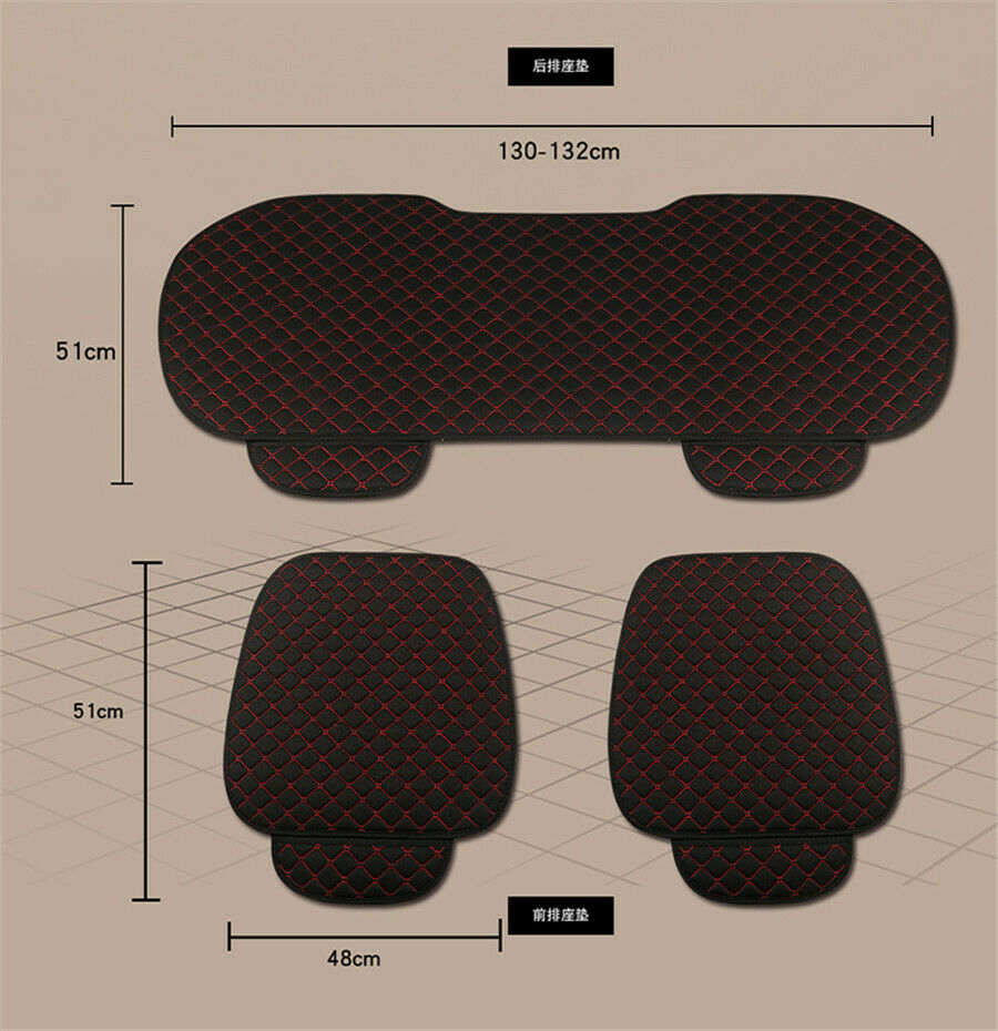 1 Pc Wear Resistant Front Seat Cover Black and red Non-slip Bottom Pocket Design