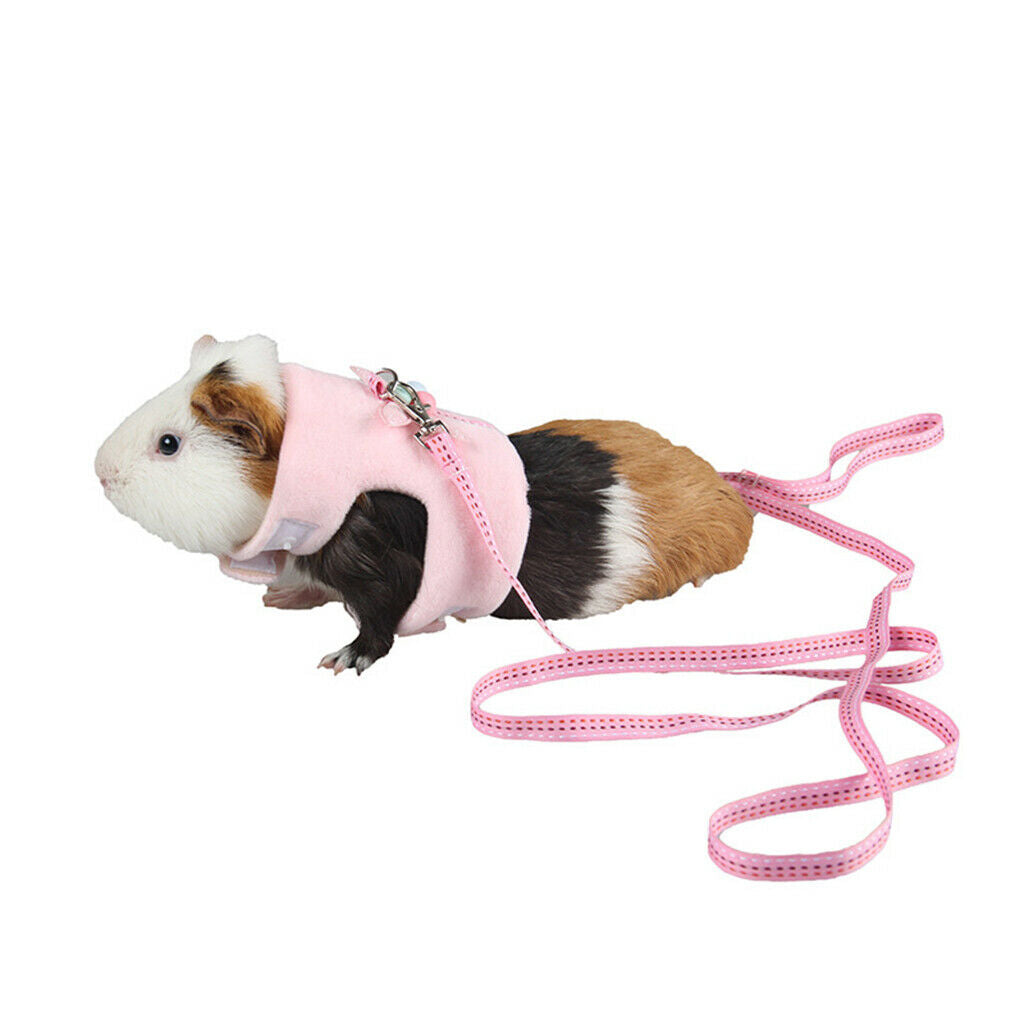 2 Set Soft Small Animal Pet Hamster Chinchilla Harness Vest Leash Lead S