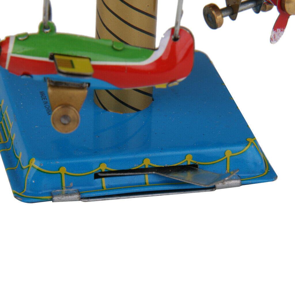 Classic Wind Up Airplane Aircraft Tin Toys Collectible Artware for Kids