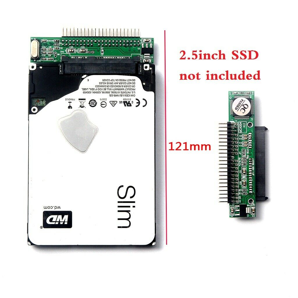 7+15 Pin SATA SSD HDD Female to 2.5" 44Pin IDE Male Adapter for Laptop